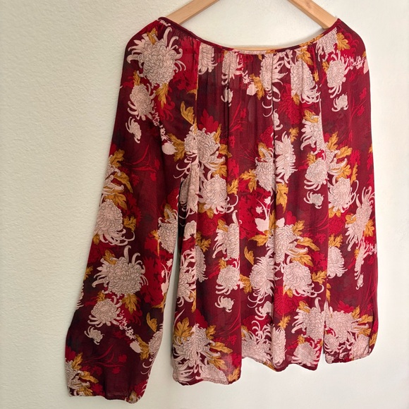 Lucky Brand Red and Pink Floral Blouse - Picture 10 of 15